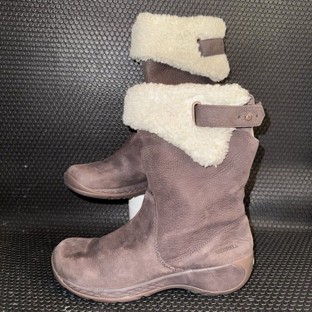 Merrell QForm2 Encore Brown Lined Low Wedge Heel Outdoor Boots Women’s Size 5.5